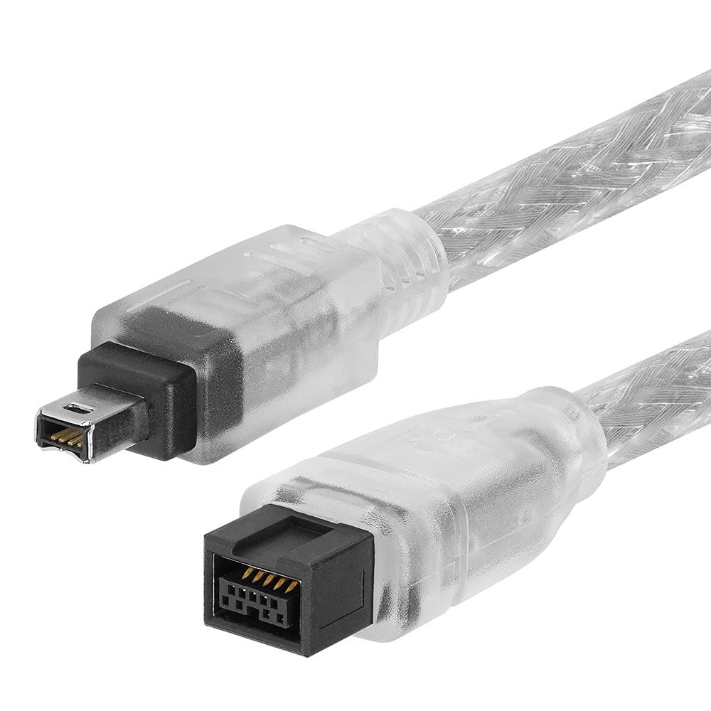 Cmple - 15FT Bilingual FireWire 800/Firewire 400 Cable - IEEE 1394 High Speed Firewire 9 Pin to 4 Pin Cable for MacBook PC - 15 Feet Black