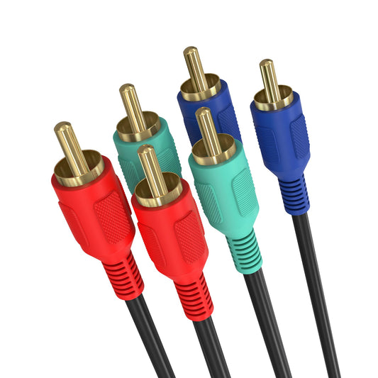 Cmple - 3-RCA Male to 3RCA Male RGB Component Video Cable For HDTV - 25 Feet