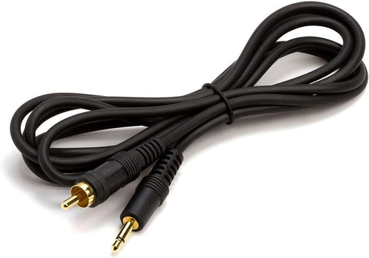 Cmple - 6ft Black Audio Cable 3.5mm 1/8 inch Mono Male to RCA Mono Male Connectors (Gold Plated) - 6 Feet