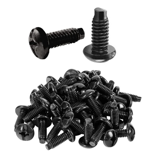 Cmple - Mounting Screws 10-32 x 0.5 inches, Pan Head Phillips Screw, Pilot Point Screws for Rack Mount Server Shelves, Black Oxide Finish - Bag of 25