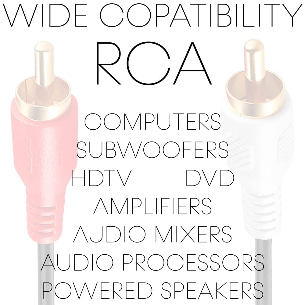 Cmple - RCA Stereo Audio Cable Male to Male -12 ft