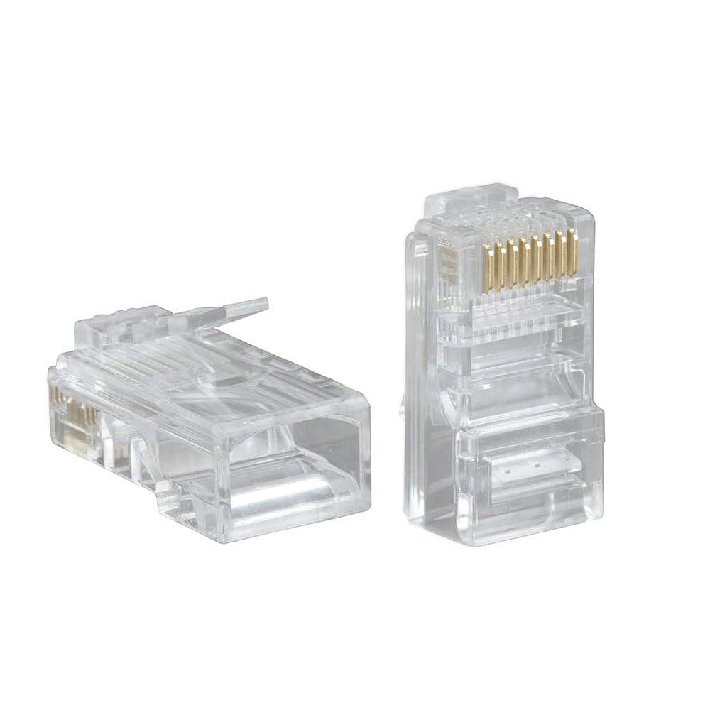 Cmple - RJ45 Connectors Easy Crimp Cat6 Ethernet Cable Crimp Connectors, Compatible with Cat6/Cat5e, Ethernet Cable Crimp Connectors UTP Network Modular Plug for Solid Wire - Pack of 100