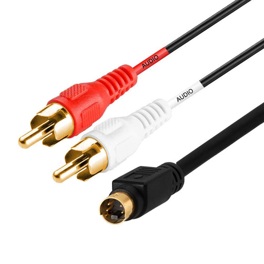 Cmple - S Video Cable 25 ft SVHS 4-PIN Video Cable Mini Din S-Video Cord for Home Theater, Camcorder, DSS Receiver, DVD Player- Black