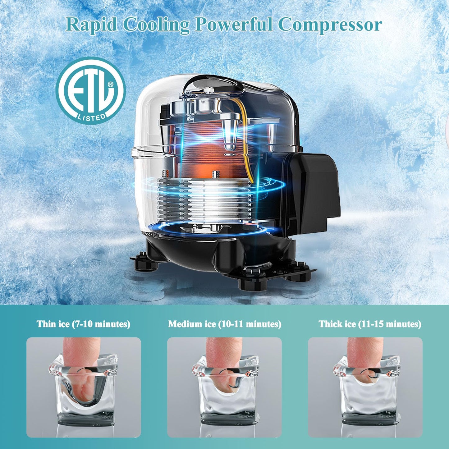Commercial Ice Maker 550Lbs/24H Commercial Ice Machine with 400LBS Large Storage Bin