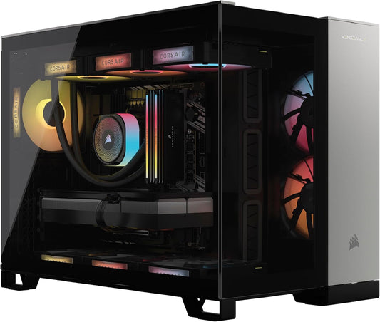 Corsair Vengeance i5200 Gaming PC – Liquid Cooled Intel® Core™ Ultra 9 285K CPU, NVIDIA® GeForce RTX™ 5090 GPU, 64GB Dominator Titanium RGB DDR5 Memory, 2+2TB M.2 SSD – Black/Silver