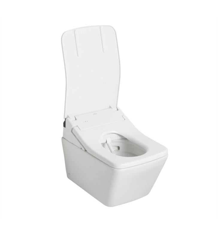TOTO SP Wall-Hung Square-Shape Toilet with SX Bidet Seat and DuoFit In-Wall 1.28 and 0.9 GPF Dual-Flush Tank System - CWT449249CMFG#MS