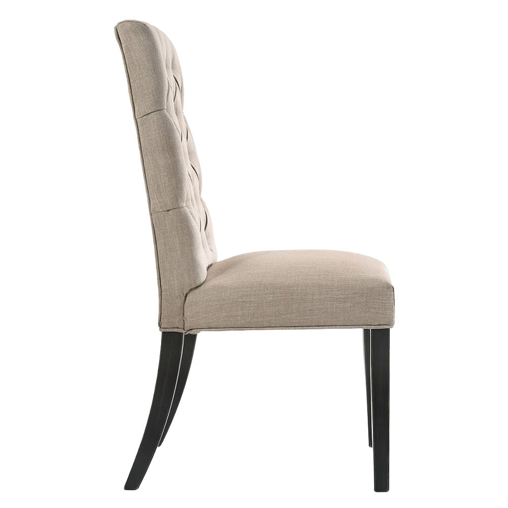 Morland - Side Chair (Set of 2) - Tan Linen & Vintage Black