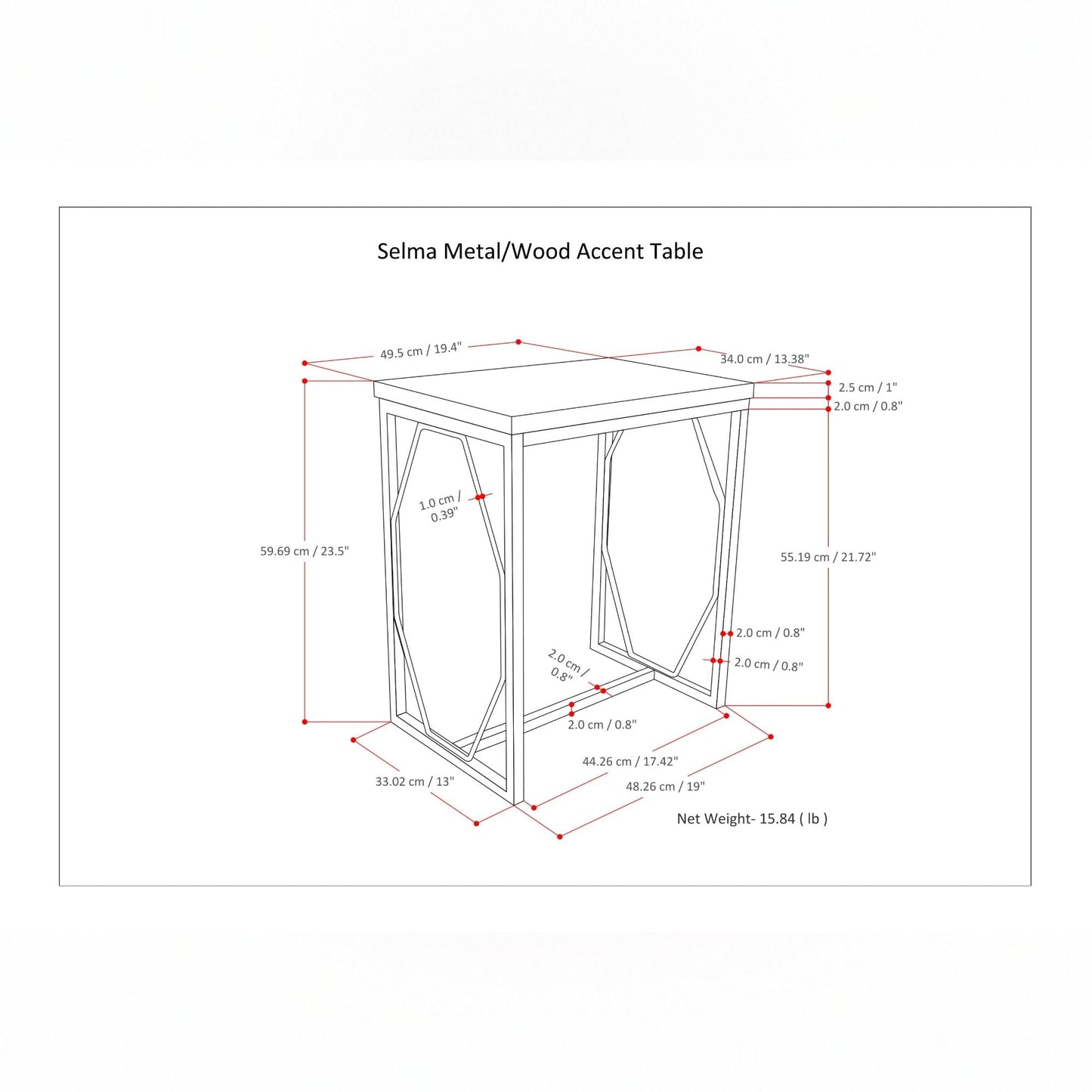 Selma - Handcrafted Metal And Wood Accent Table
