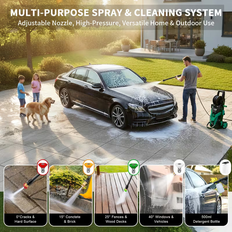 Electric Pressure Washer 4500 PSI 3.2 GPM w/ Foam Cannon Hose Reel