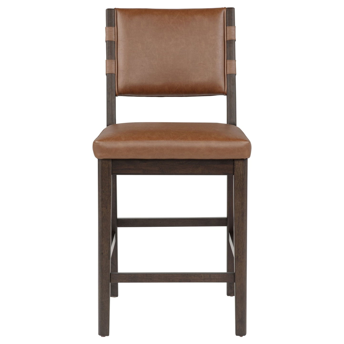 Tegan Faux Leather Upholstered Counter Height Chair Cognac (Set of 2)