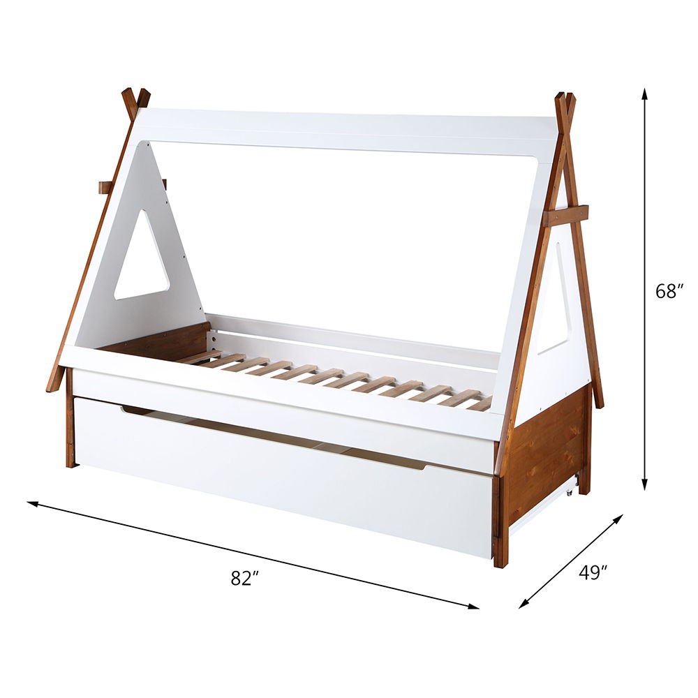 Loreen - Twin Bed - Oak & White