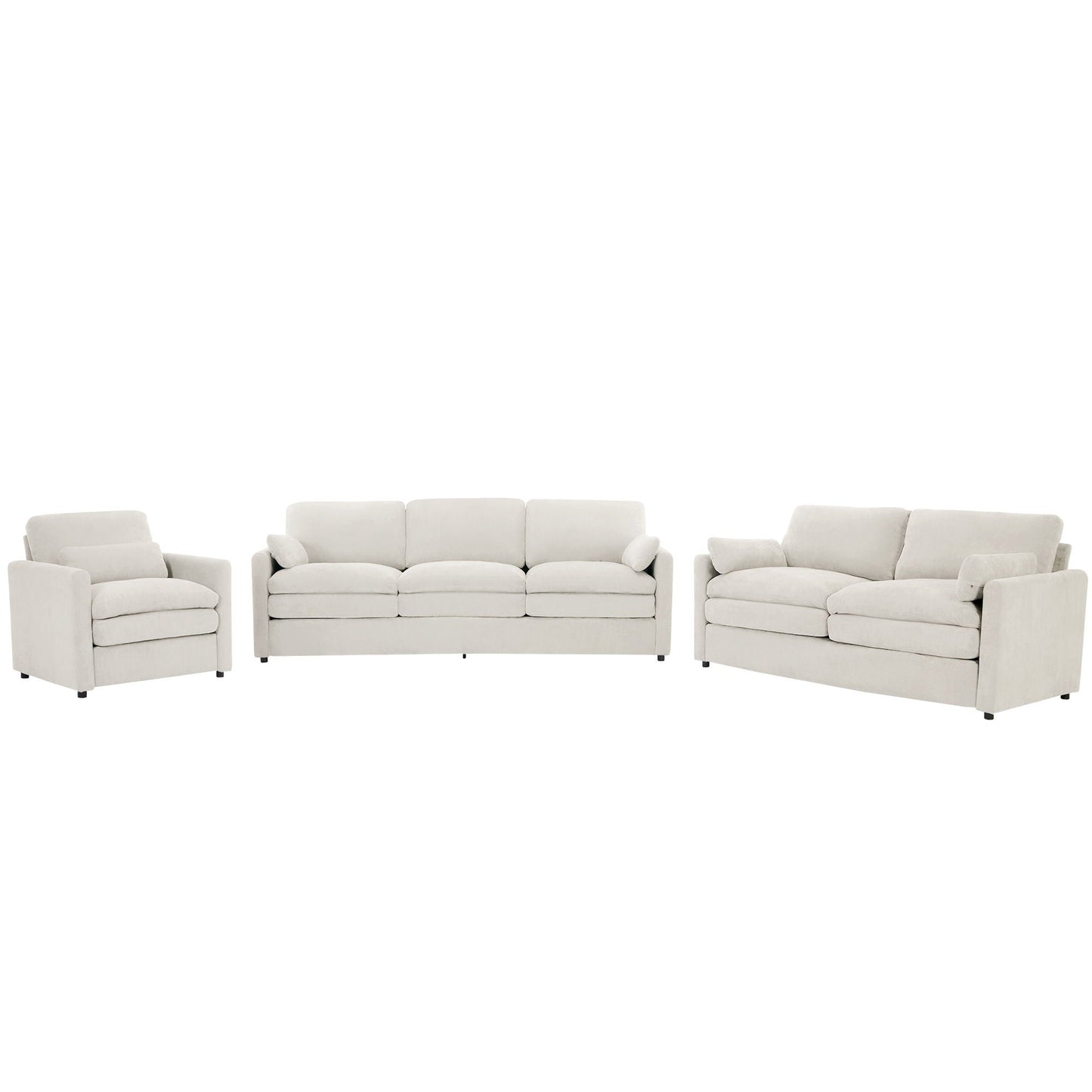 Cozy Upholstered Sofa Set For Living Room