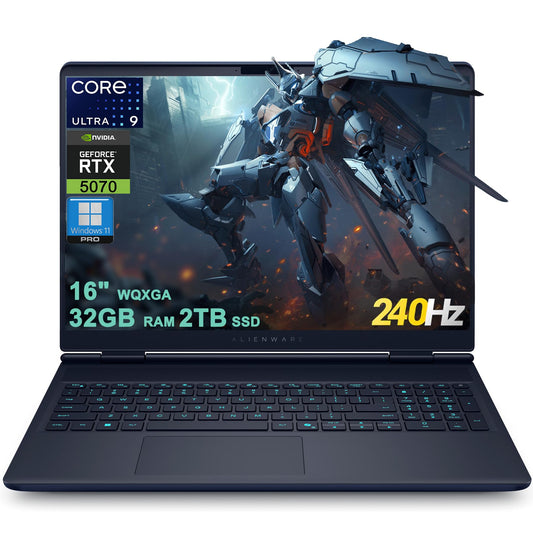 Dell Alienware 16X Aurora Gaming AI Laptop 16" WQXGA 240Hz (100% DCI-P3) Intel 24-core Ultra 9 275HX 32GB RAM 2TB SSD GeForce RTX 5070 (Up to 798 AI Tops) Thunderbolt Win11Pro