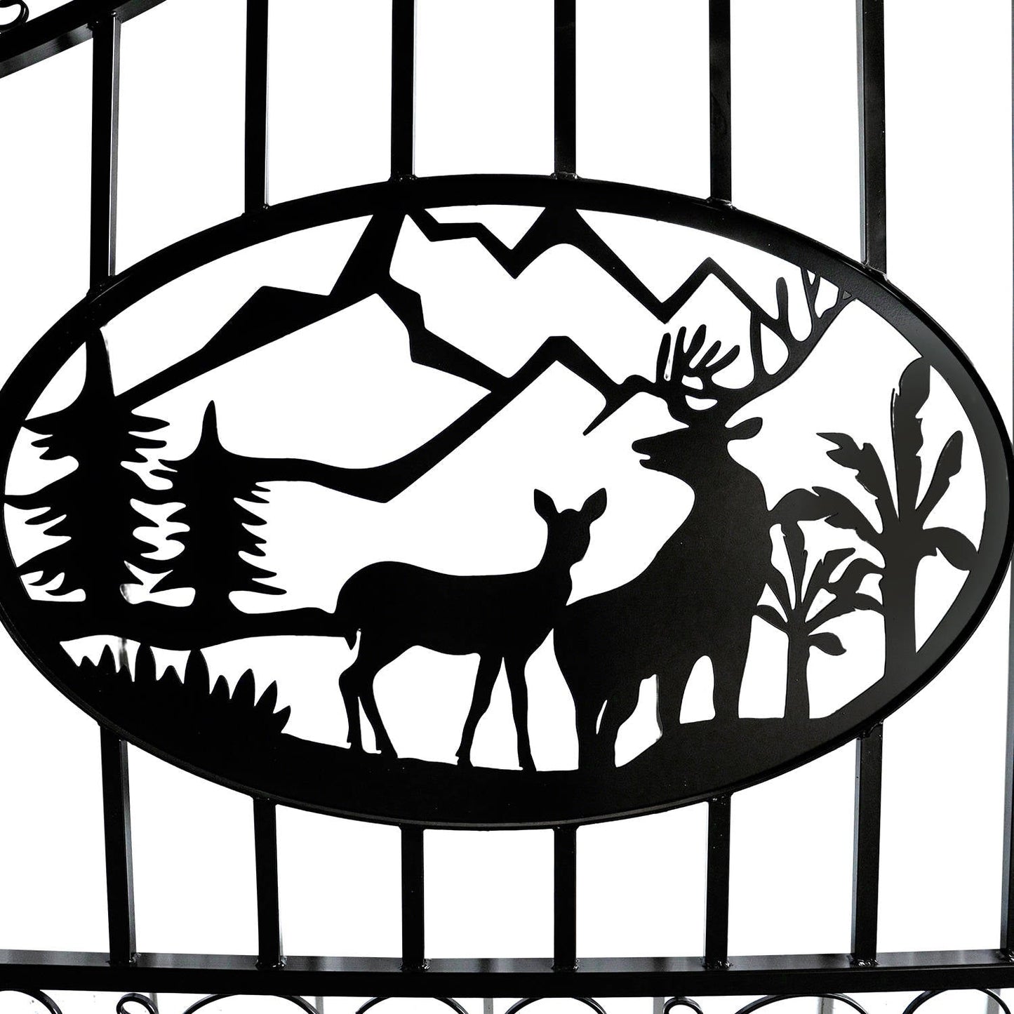 14x8 ft Steel Dual Swing Driveway Gate