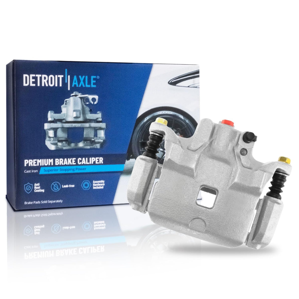 Detroit Axle - 2pc Front Brake Calipers for 2007-2017 Jeep Wrangler 2018 Wrangler JK 2008-2012 Liberty 2007-2011 Dodge Nitro, Disc Brake Calipers w/Brackets Replacement