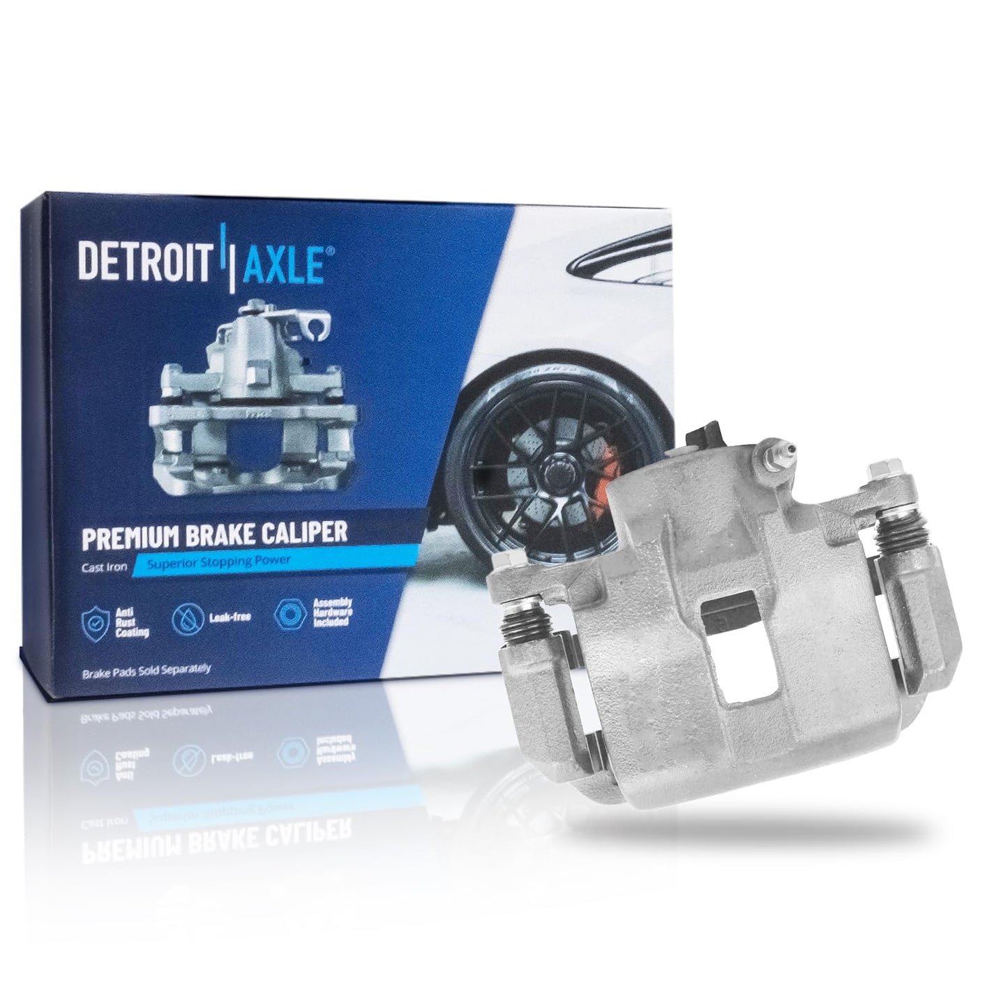 Detroit Axle - 2pc Front Brake Calipers for 2007-2017 Jeep Wrangler 2018 Wrangler JK 2008-2012 Liberty 2007-2011 Dodge Nitro, Disc Brake Calipers w/Brackets Replacement