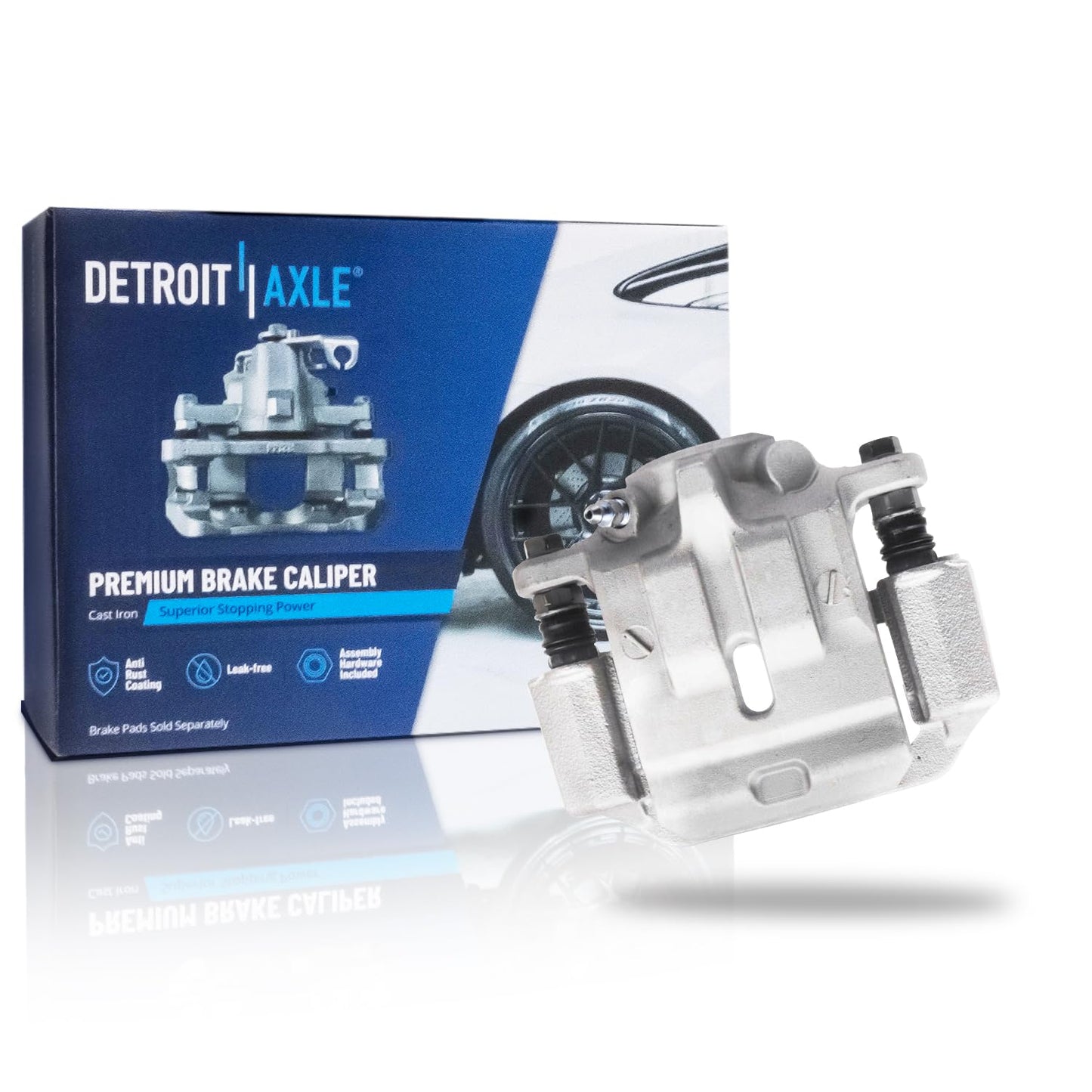 Detroit Axle - 2pc Front Brake Calipers for 2007-2017 Jeep Wrangler 2018 Wrangler JK 2008-2012 Liberty 2007-2011 Dodge Nitro, Disc Brake Calipers w/Brackets Replacement