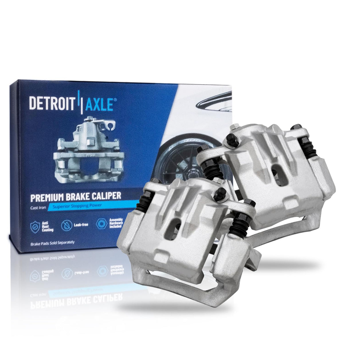 Detroit Axle - 2pc Front Brake Calipers for 2007-2017 Jeep Wrangler 2018 Wrangler JK 2008-2012 Liberty 2007-2011 Dodge Nitro, Disc Brake Calipers w/Brackets Replacement