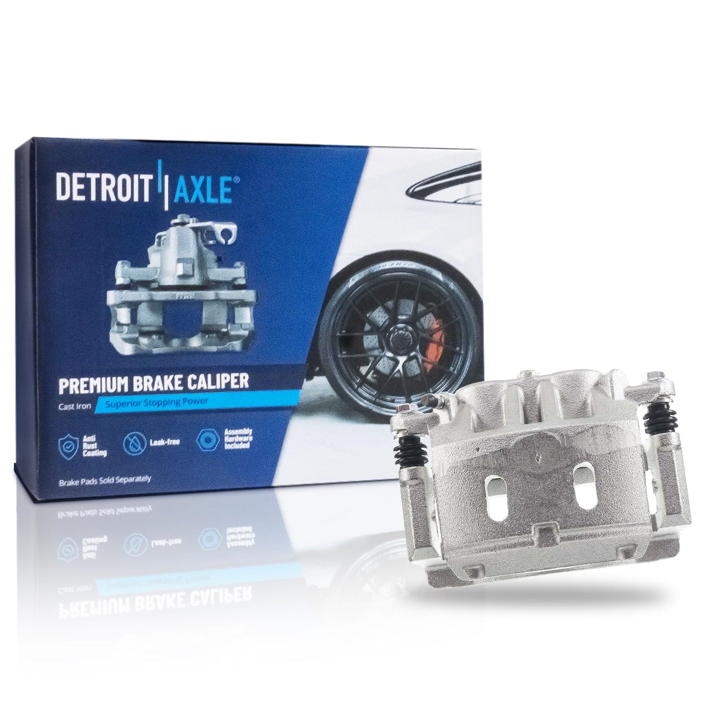 Detroit Axle - 2pc Front Brake Calipers for 2007-2017 Jeep Wrangler 2018 Wrangler JK 2008-2012 Liberty 2007-2011 Dodge Nitro, Disc Brake Calipers w/Brackets Replacement