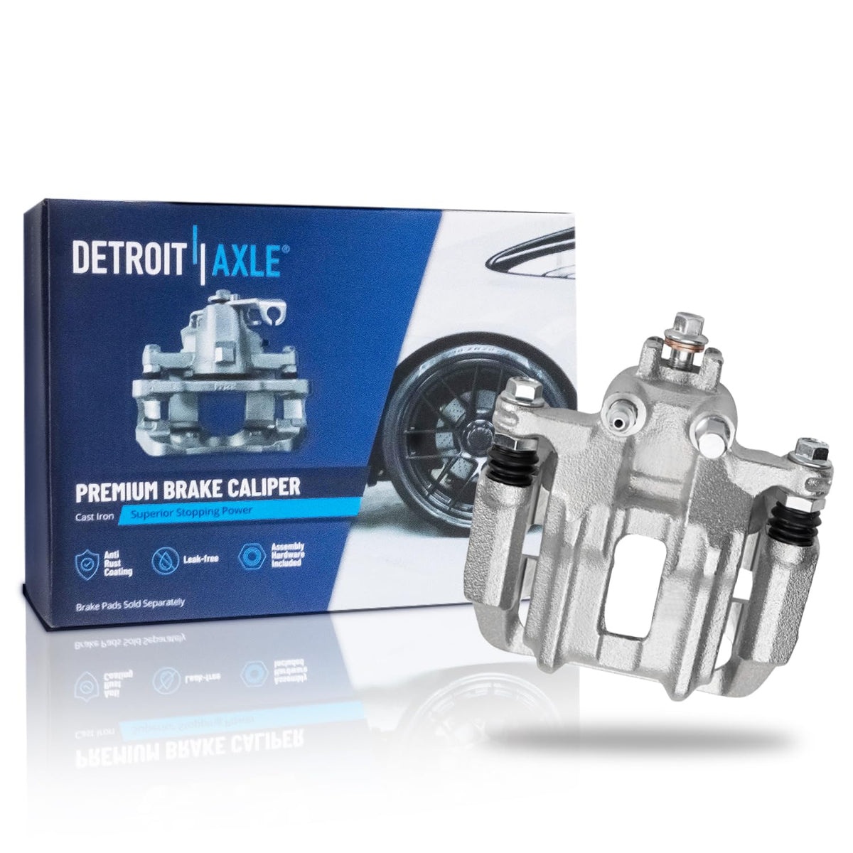 Detroit Axle - 2pc Front Brake Calipers for 2007-2017 Jeep Wrangler 2018 Wrangler JK 2008-2012 Liberty 2007-2011 Dodge Nitro, Disc Brake Calipers w/Brackets Replacement