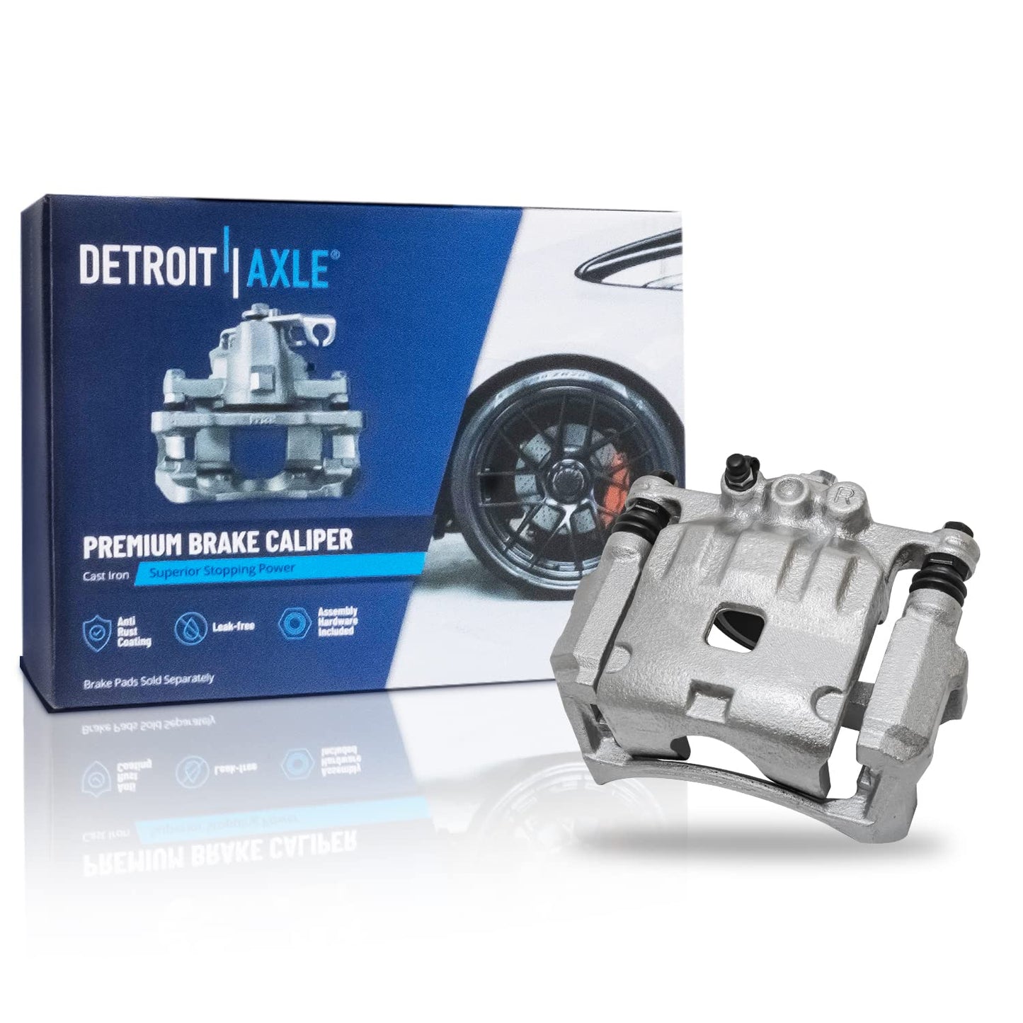 Detroit Axle - 2pc Front Brake Calipers for 2007-2017 Jeep Wrangler 2018 Wrangler JK 2008-2012 Liberty 2007-2011 Dodge Nitro, Disc Brake Calipers w/Brackets Replacement