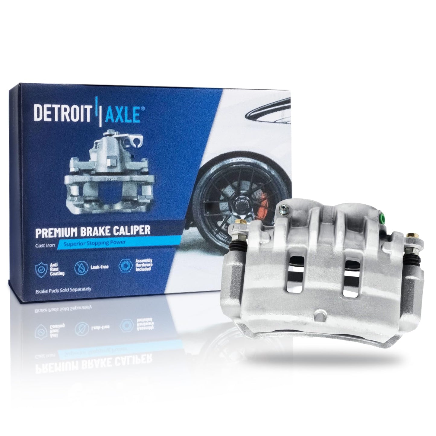 Detroit Axle - 2pc Front Brake Calipers for 2007-2017 Jeep Wrangler 2018 Wrangler JK 2008-2012 Liberty 2007-2011 Dodge Nitro, Disc Brake Calipers w/Brackets Replacement