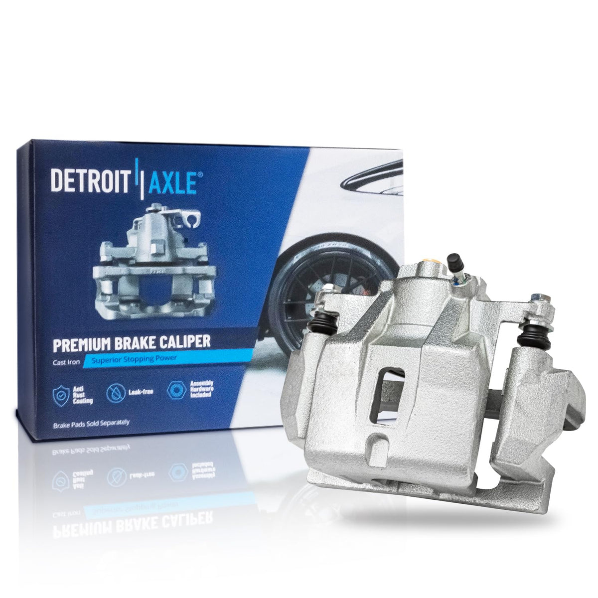 Detroit Axle - 2pc Front Brake Calipers for 2007-2017 Jeep Wrangler 2018 Wrangler JK 2008-2012 Liberty 2007-2011 Dodge Nitro, Disc Brake Calipers w/Brackets Replacement