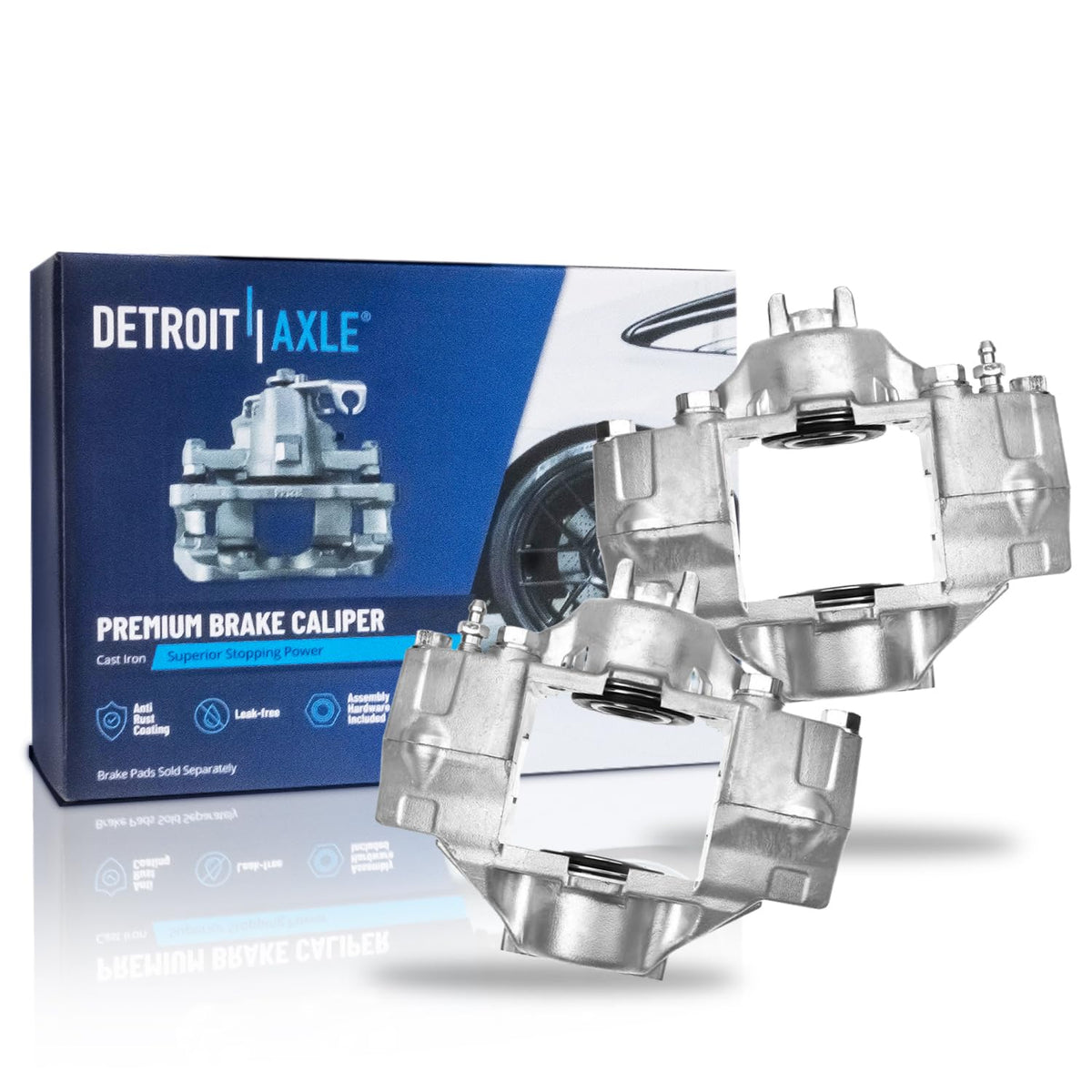 Detroit Axle - 2pc Front Brake Calipers for 2007-2017 Jeep Wrangler 2018 Wrangler JK 2008-2012 Liberty 2007-2011 Dodge Nitro, Disc Brake Calipers w/Brackets Replacement