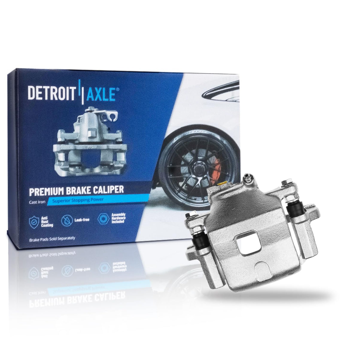 Detroit Axle - 2pc Front Brake Calipers for 2007-2017 Jeep Wrangler 2018 Wrangler JK 2008-2012 Liberty 2007-2011 Dodge Nitro, Disc Brake Calipers w/Brackets Replacement