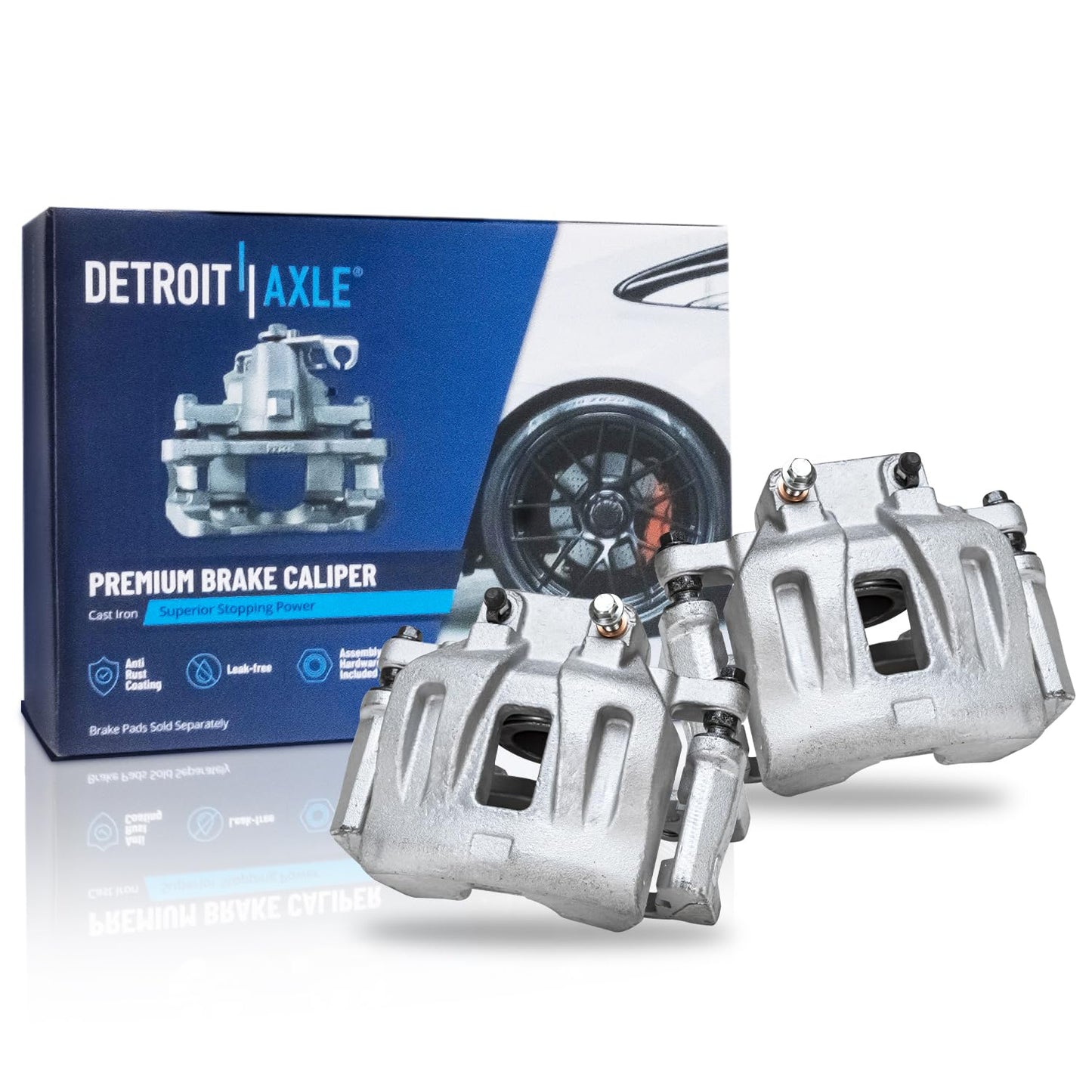 Detroit Axle - 2pc Front Brake Calipers for 2007-2017 Jeep Wrangler 2018 Wrangler JK 2008-2012 Liberty 2007-2011 Dodge Nitro, Disc Brake Calipers w/Brackets Replacement