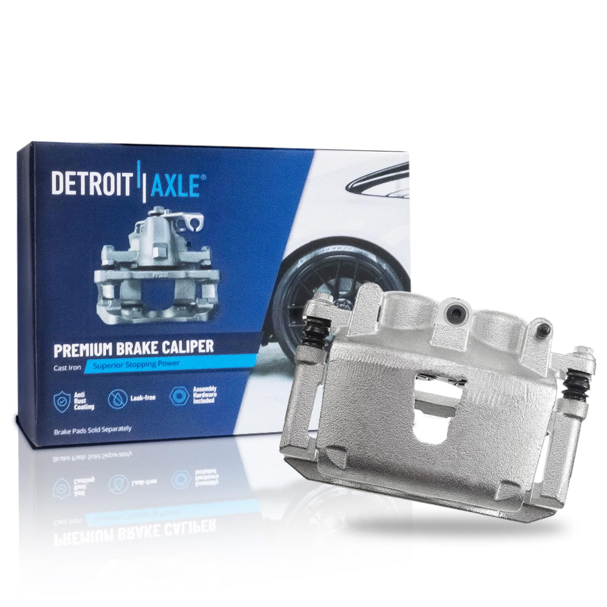Detroit Axle - 2pc Front Brake Calipers for 2007-2017 Jeep Wrangler 2018 Wrangler JK 2008-2012 Liberty 2007-2011 Dodge Nitro, Disc Brake Calipers w/Brackets Replacement