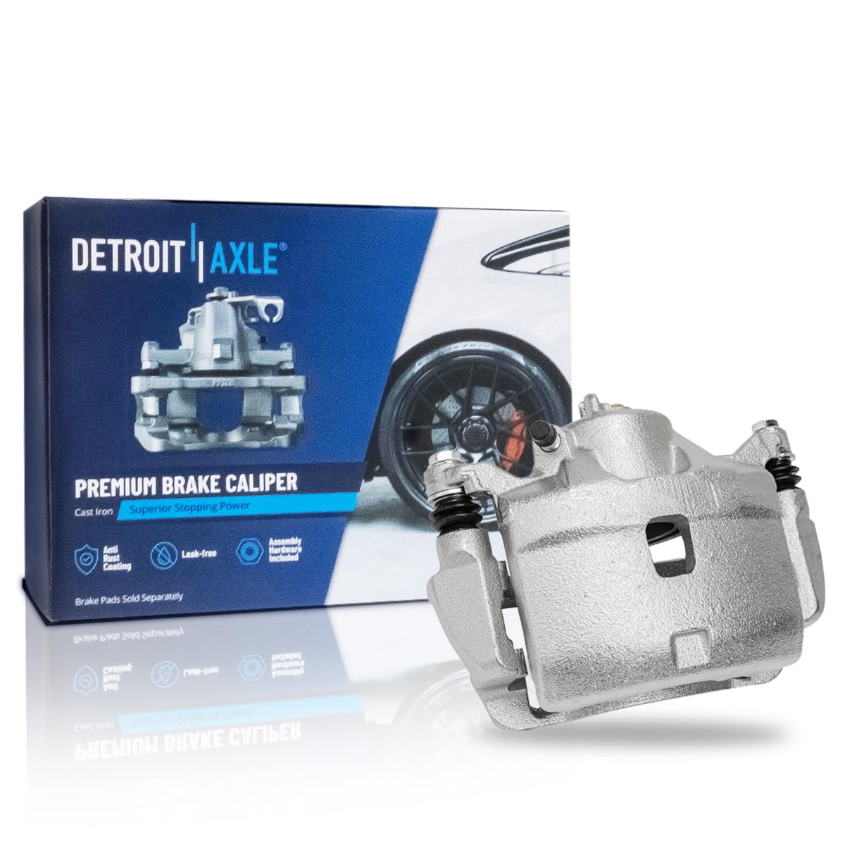 Detroit Axle - 2pc Front Brake Calipers for 2007-2017 Jeep Wrangler 2018 Wrangler JK 2008-2012 Liberty 2007-2011 Dodge Nitro, Disc Brake Calipers w/Brackets Replacement