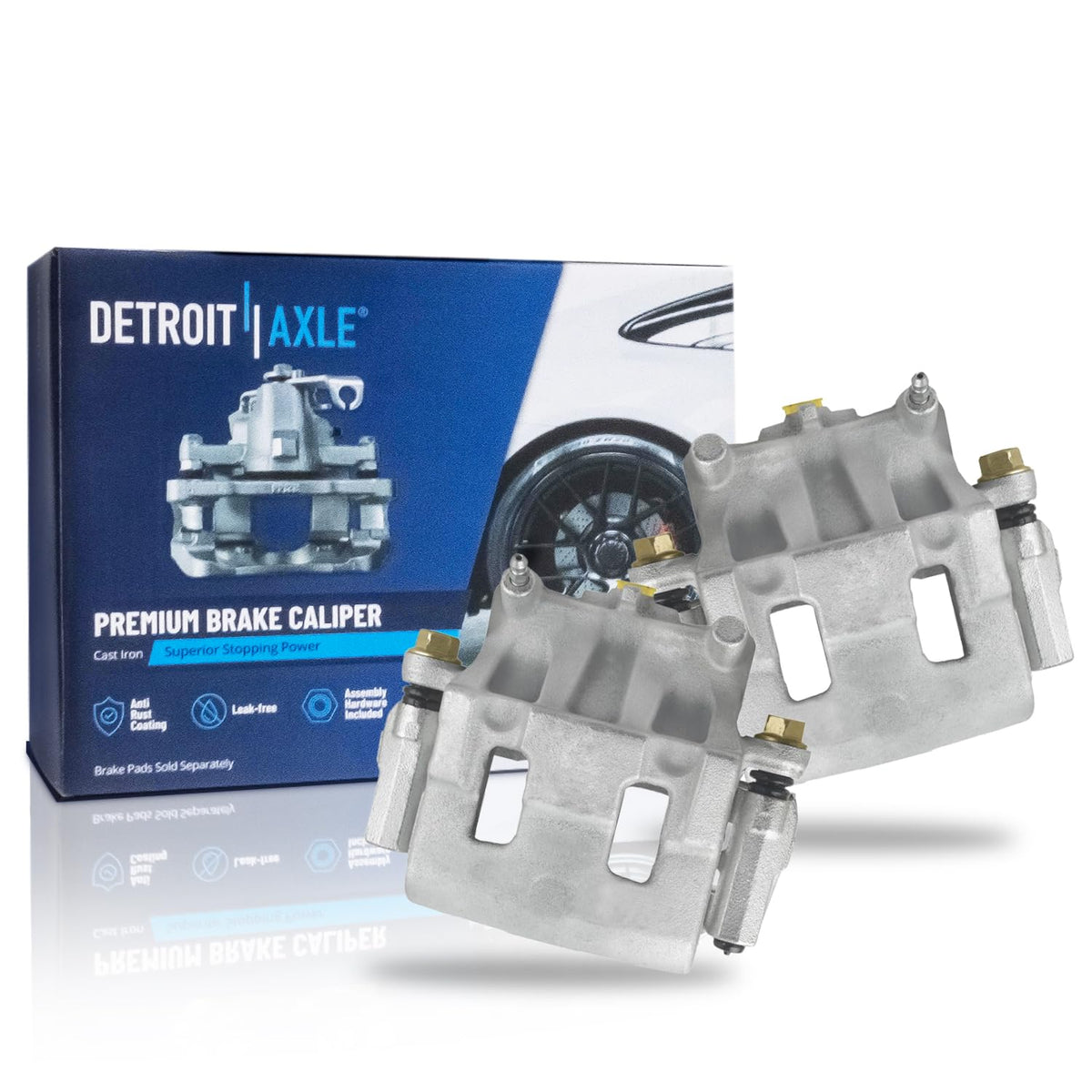 Detroit Axle - 2pc Front Brake Calipers for 2007-2017 Jeep Wrangler 2018 Wrangler JK 2008-2012 Liberty 2007-2011 Dodge Nitro, Disc Brake Calipers w/Brackets Replacement