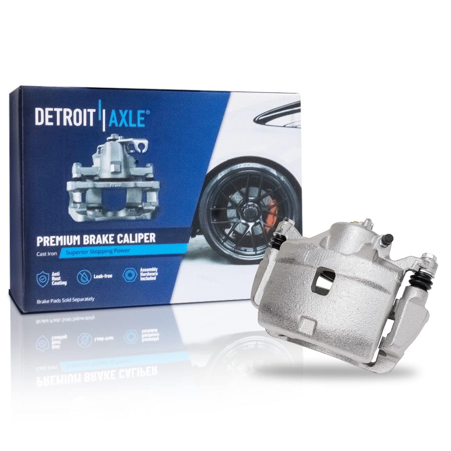 Detroit Axle - 2pc Front Brake Calipers for 2007-2017 Jeep Wrangler 2018 Wrangler JK 2008-2012 Liberty 2007-2011 Dodge Nitro, Disc Brake Calipers w/Brackets Replacement