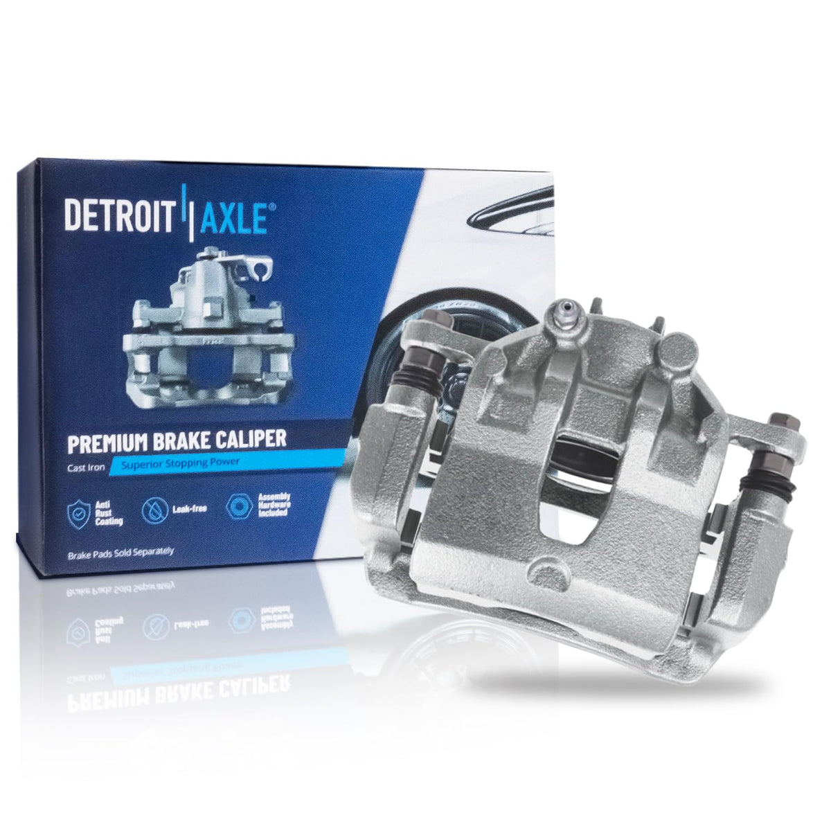 Detroit Axle - 2pc Front Brake Calipers for 2007-2017 Jeep Wrangler 2018 Wrangler JK 2008-2012 Liberty 2007-2011 Dodge Nitro, Disc Brake Calipers w/Brackets Replacement