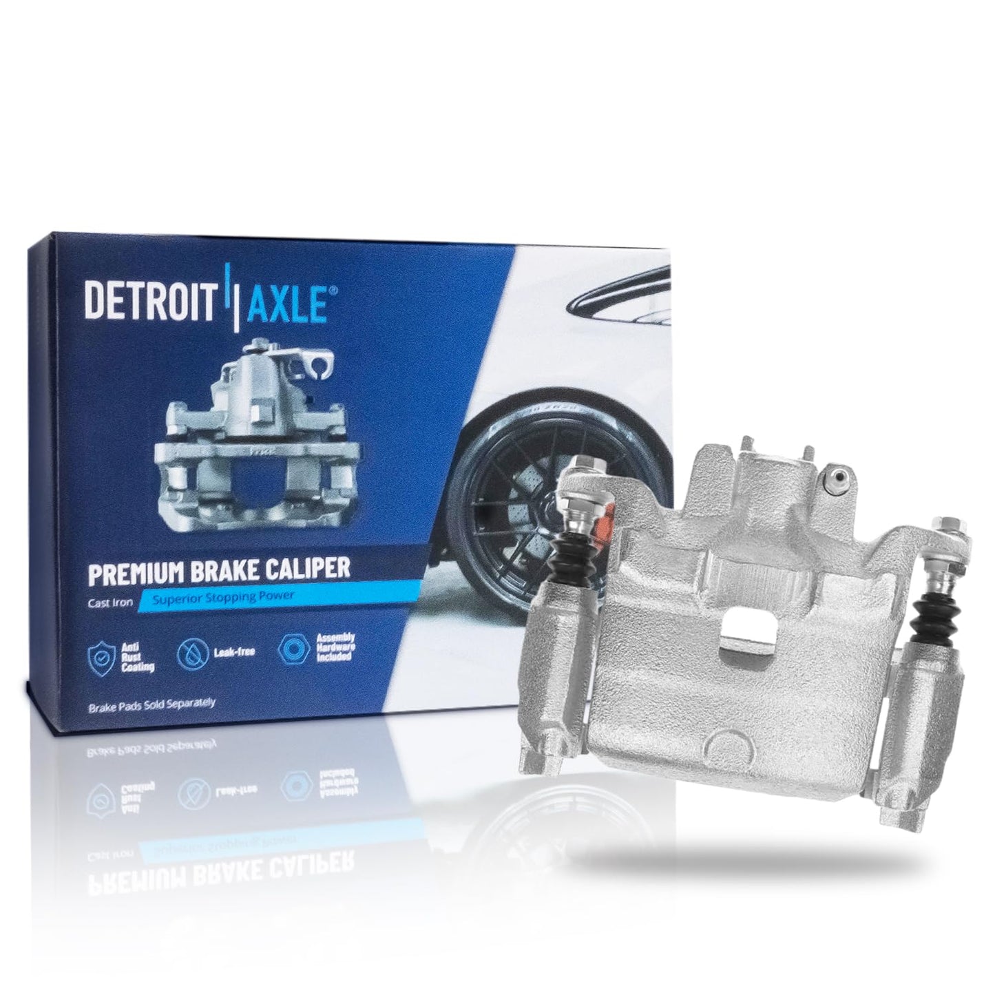 Detroit Axle - 2pc Front Brake Calipers for 2007-2017 Jeep Wrangler 2018 Wrangler JK 2008-2012 Liberty 2007-2011 Dodge Nitro, Disc Brake Calipers w/Brackets Replacement