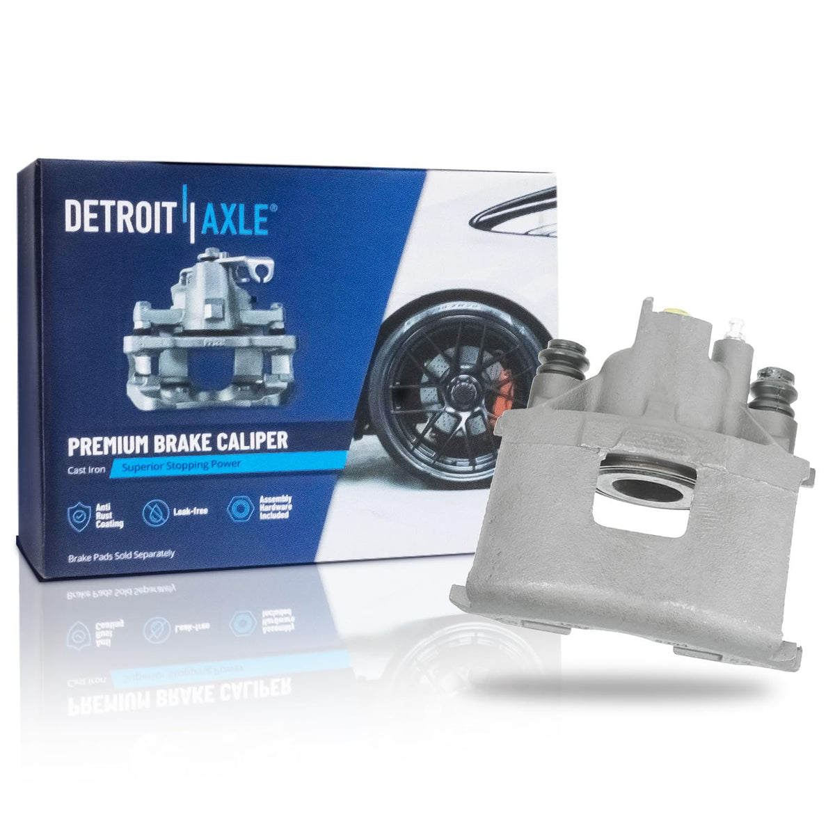 Detroit Axle - 2pc Front Brake Calipers for 2007-2017 Jeep Wrangler 2018 Wrangler JK 2008-2012 Liberty 2007-2011 Dodge Nitro, Disc Brake Calipers w/Brackets Replacement