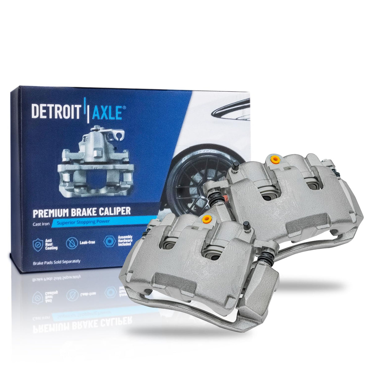 Detroit Axle - 2pc Front Brake Calipers for 2007-2017 Jeep Wrangler 2018 Wrangler JK 2008-2012 Liberty 2007-2011 Dodge Nitro, Disc Brake Calipers w/Brackets Replacement