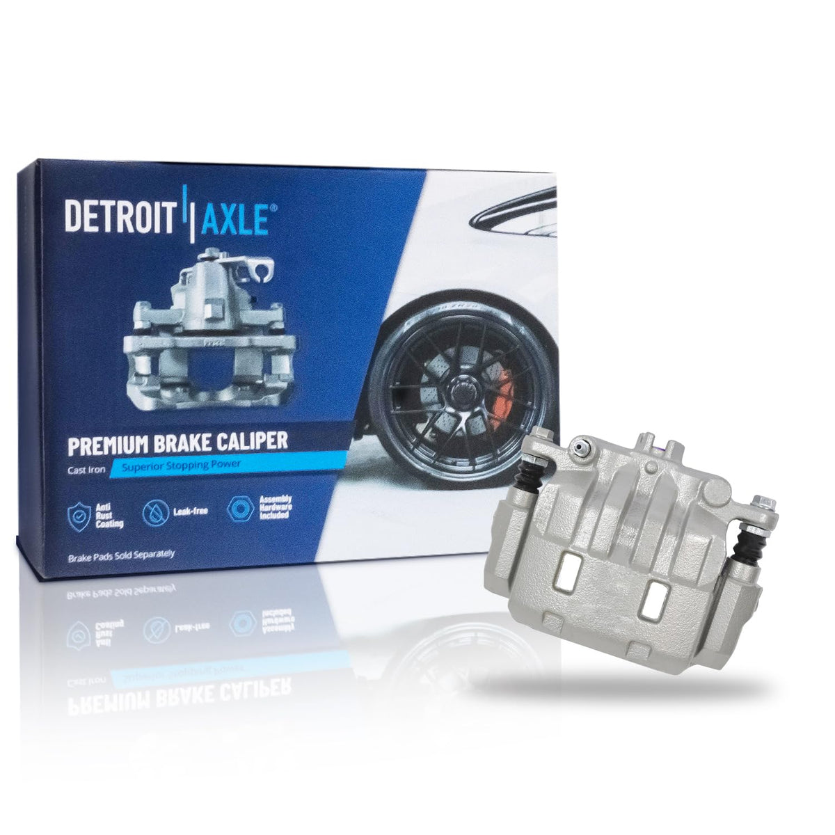 Detroit Axle - 2pc Front Brake Calipers for 2007-2017 Jeep Wrangler 2018 Wrangler JK 2008-2012 Liberty 2007-2011 Dodge Nitro, Disc Brake Calipers w/Brackets Replacement