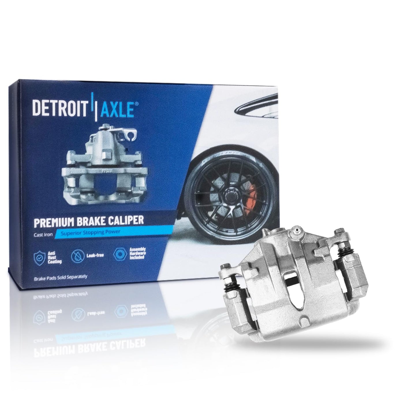 Detroit Axle - 2pc Front Brake Calipers for 2007-2017 Jeep Wrangler 2018 Wrangler JK 2008-2012 Liberty 2007-2011 Dodge Nitro, Disc Brake Calipers w/Brackets Replacement