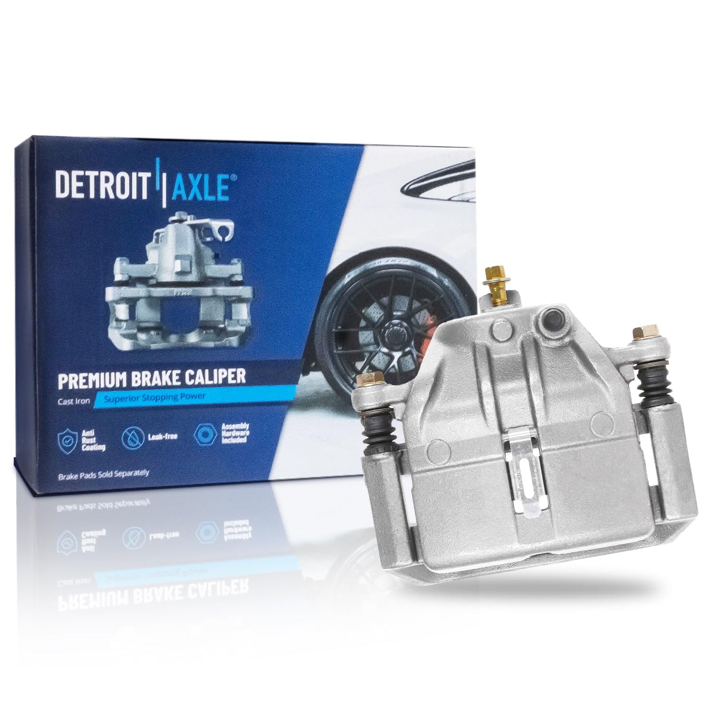 Detroit Axle - 2pc Front Brake Calipers for 2007-2017 Jeep Wrangler 2018 Wrangler JK 2008-2012 Liberty 2007-2011 Dodge Nitro, Disc Brake Calipers w/Brackets Replacement