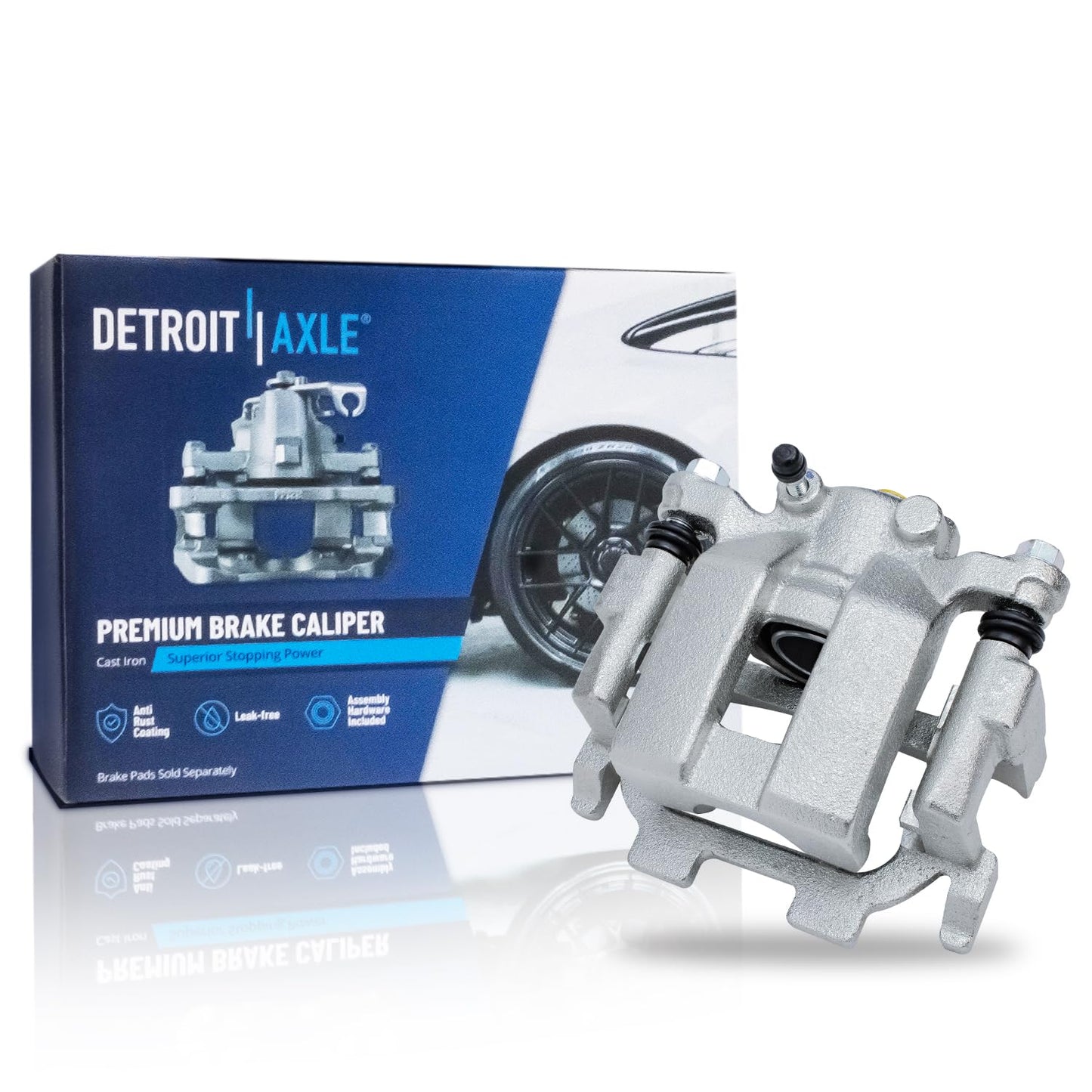 Detroit Axle - 2pc Front Brake Calipers for 2007-2017 Jeep Wrangler 2018 Wrangler JK 2008-2012 Liberty 2007-2011 Dodge Nitro, Disc Brake Calipers w/Brackets Replacement