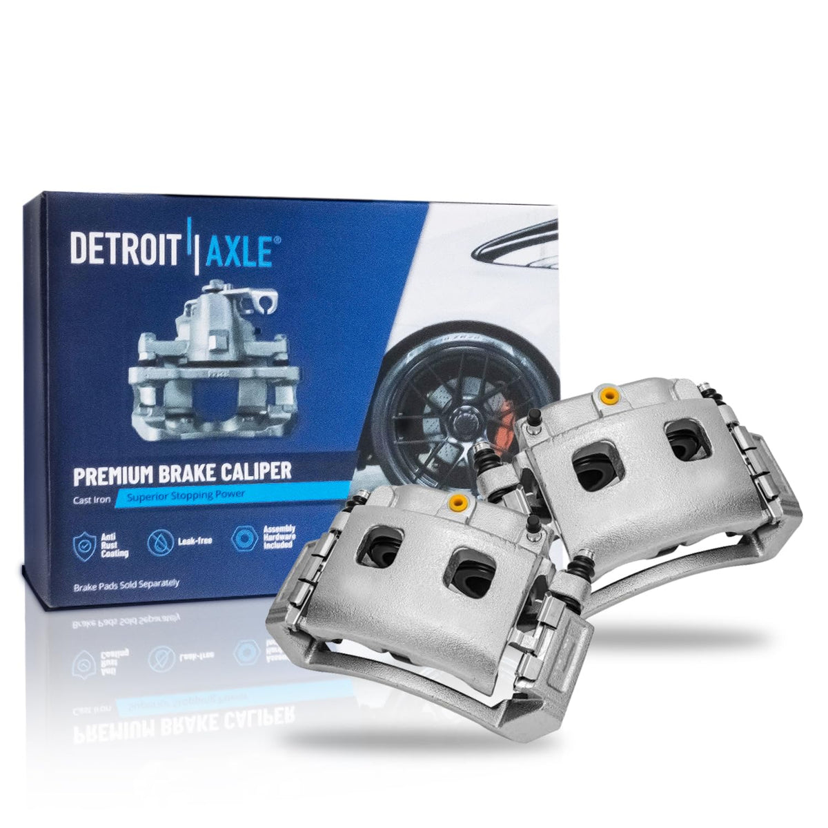 Detroit Axle - 2pc Front Brake Calipers for 2007-2017 Jeep Wrangler 2018 Wrangler JK 2008-2012 Liberty 2007-2011 Dodge Nitro, Disc Brake Calipers w/Brackets Replacement