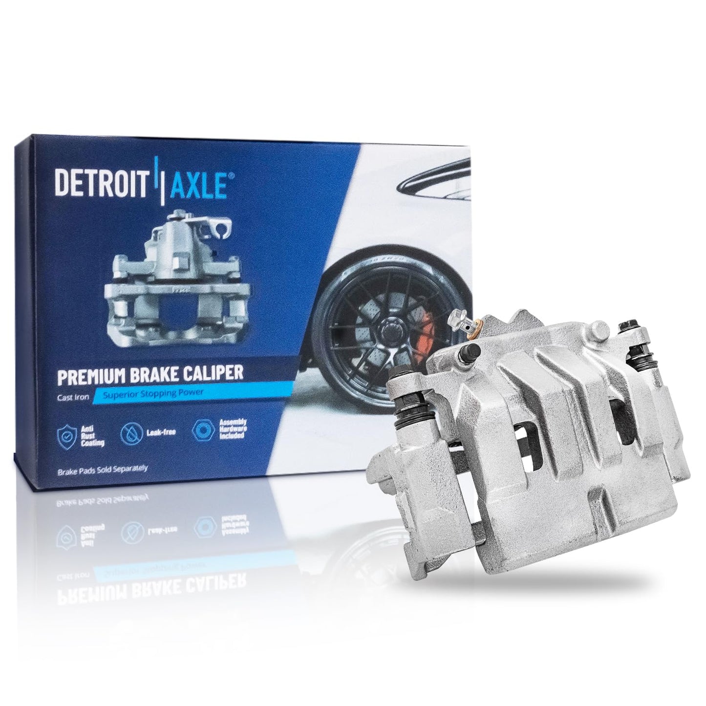Detroit Axle - 2pc Front Brake Calipers for 2007-2017 Jeep Wrangler 2018 Wrangler JK 2008-2012 Liberty 2007-2011 Dodge Nitro, Disc Brake Calipers w/Brackets Replacement