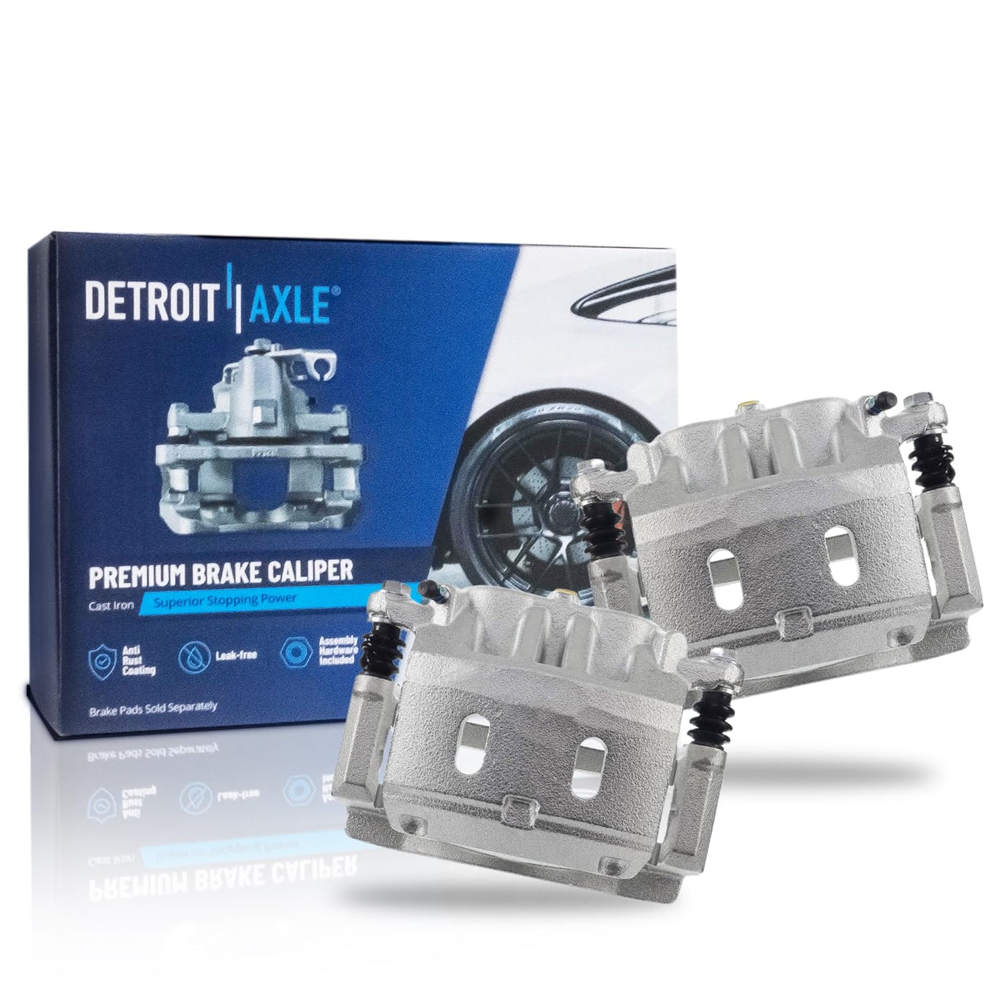 Detroit Axle - 2pc Front Brake Calipers for 2007-2017 Jeep Wrangler 2018 Wrangler JK 2008-2012 Liberty 2007-2011 Dodge Nitro, Disc Brake Calipers w/Brackets Replacement