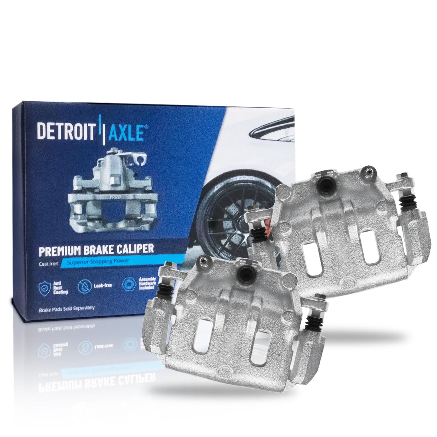 Detroit Axle - 2pc Front Brake Calipers for 2007-2017 Jeep Wrangler 2018 Wrangler JK 2008-2012 Liberty 2007-2011 Dodge Nitro, Disc Brake Calipers w/Brackets Replacement