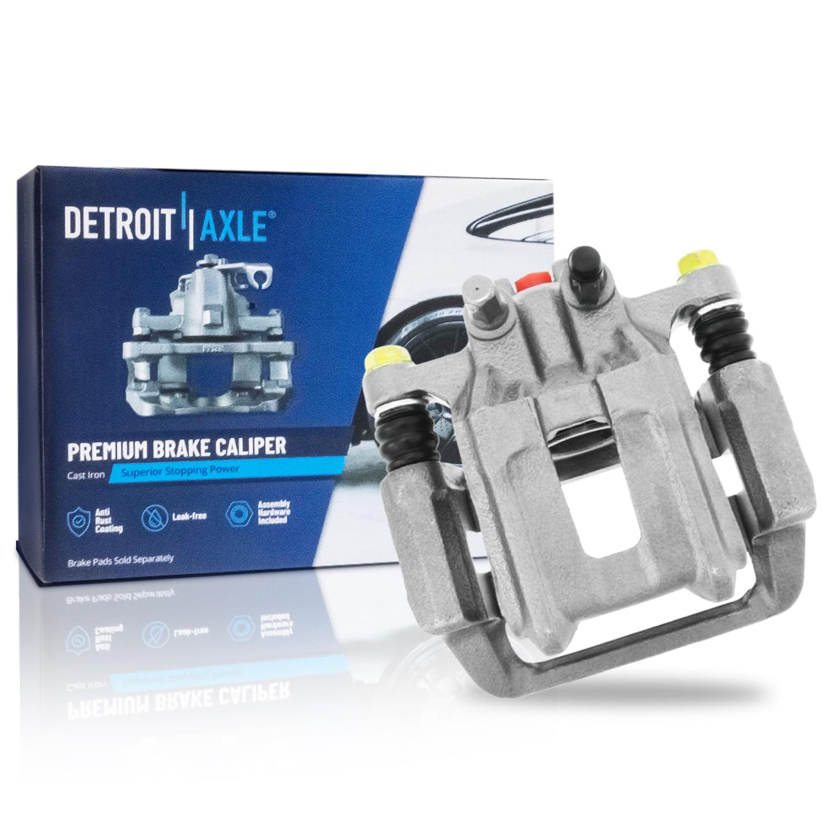 Detroit Axle - 2pc Front Brake Calipers for 2007-2017 Jeep Wrangler 2018 Wrangler JK 2008-2012 Liberty 2007-2011 Dodge Nitro, Disc Brake Calipers w/Brackets Replacement