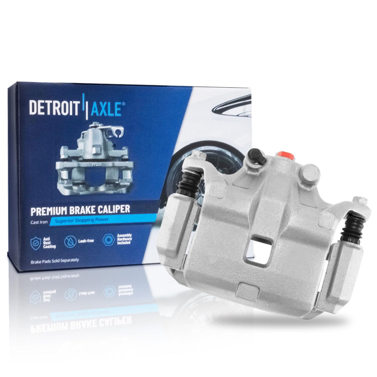 Detroit Axle - 2pc Front Brake Calipers for 2007-2017 Jeep Wrangler 2018 Wrangler JK 2008-2012 Liberty 2007-2011 Dodge Nitro, Disc Brake Calipers w/Brackets Replacement