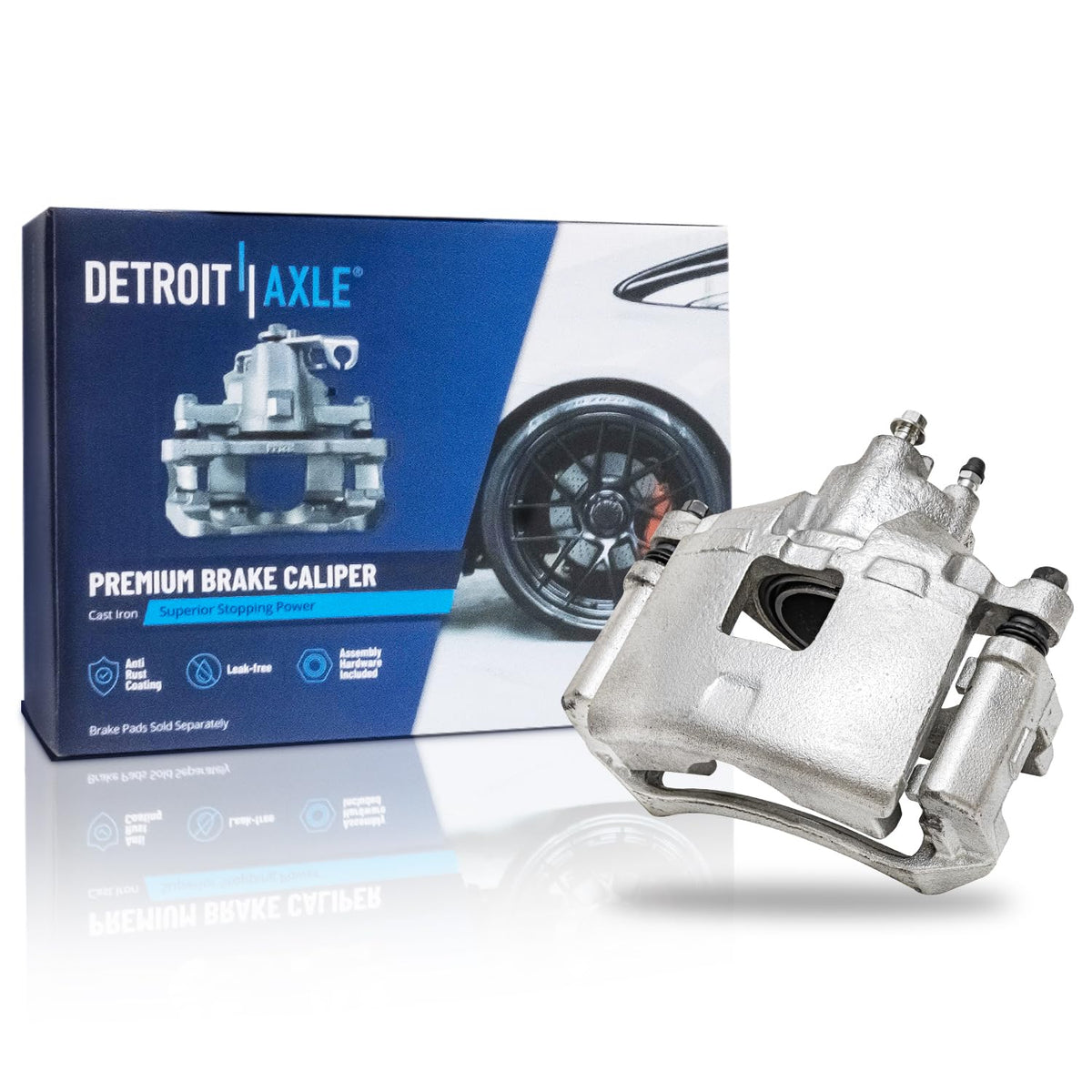 Detroit Axle - 2pc Front Brake Calipers for 2007-2017 Jeep Wrangler 2018 Wrangler JK 2008-2012 Liberty 2007-2011 Dodge Nitro, Disc Brake Calipers w/Brackets Replacement