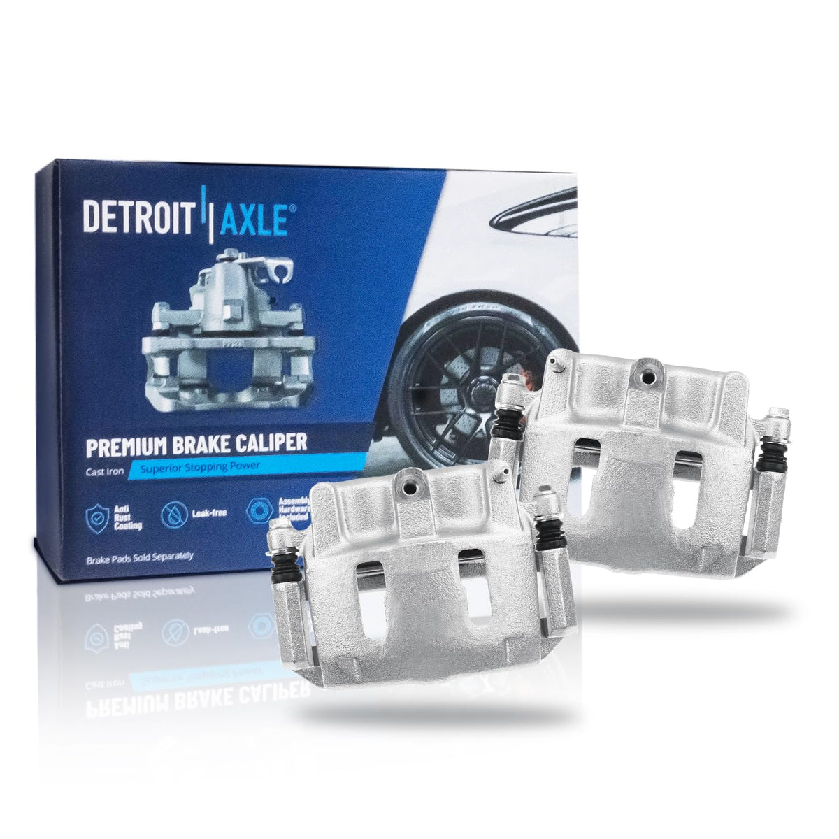 Detroit Axle - 2pc Front Brake Calipers for 2007-2017 Jeep Wrangler 2018 Wrangler JK 2008-2012 Liberty 2007-2011 Dodge Nitro, Disc Brake Calipers w/Brackets Replacement